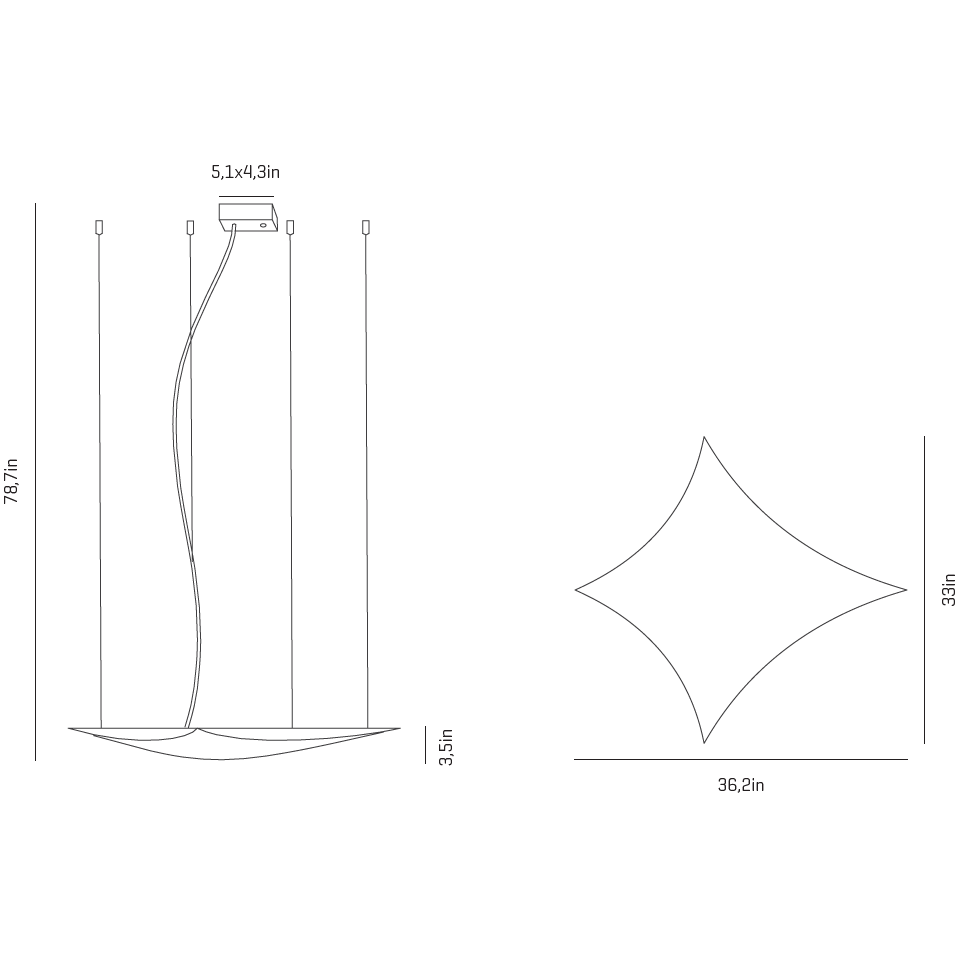Kite Suspension Dimensions