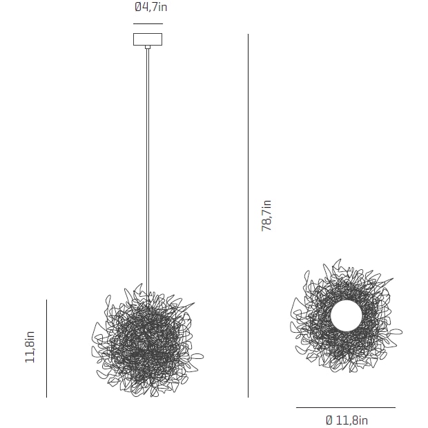 Pili Mini Suspension Dimensions