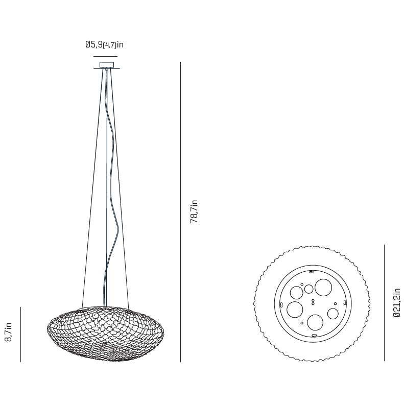 Tati Medium Suspension Dimensions