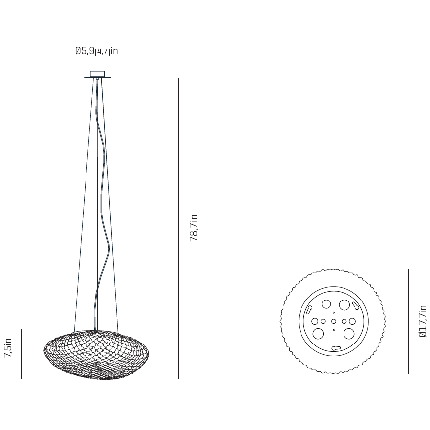 Tati Small Suspension Dimensions