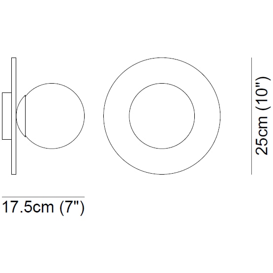Afrodite Applique Wall Dimensions