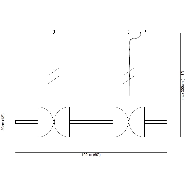Ermes Pendant #2 Suspension Dimensions