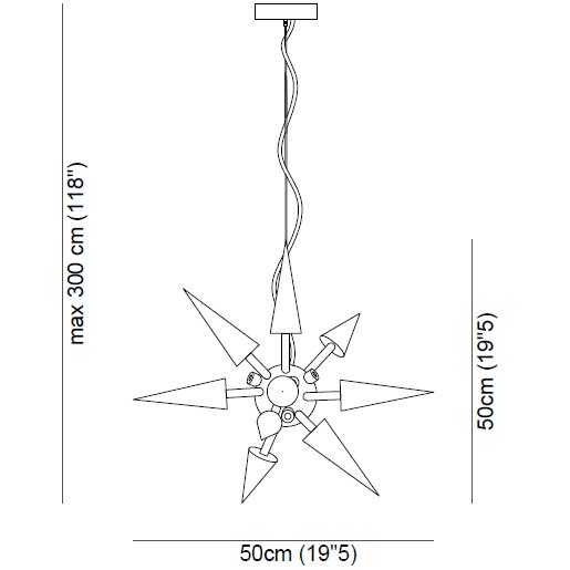 Perseo Chandelier Suspension Dimensions