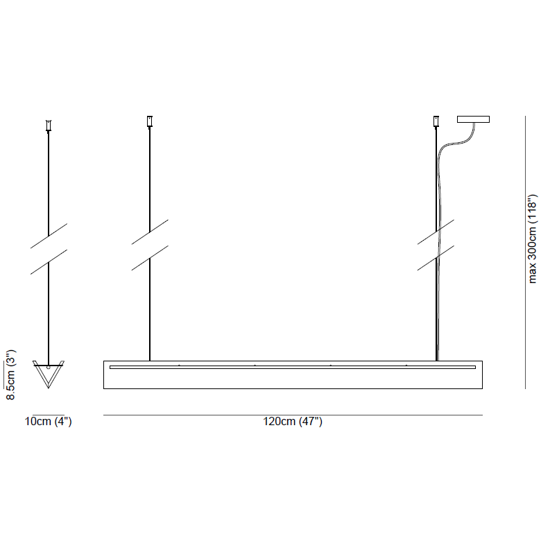 Prometeo Pendant Suspension Dimensions