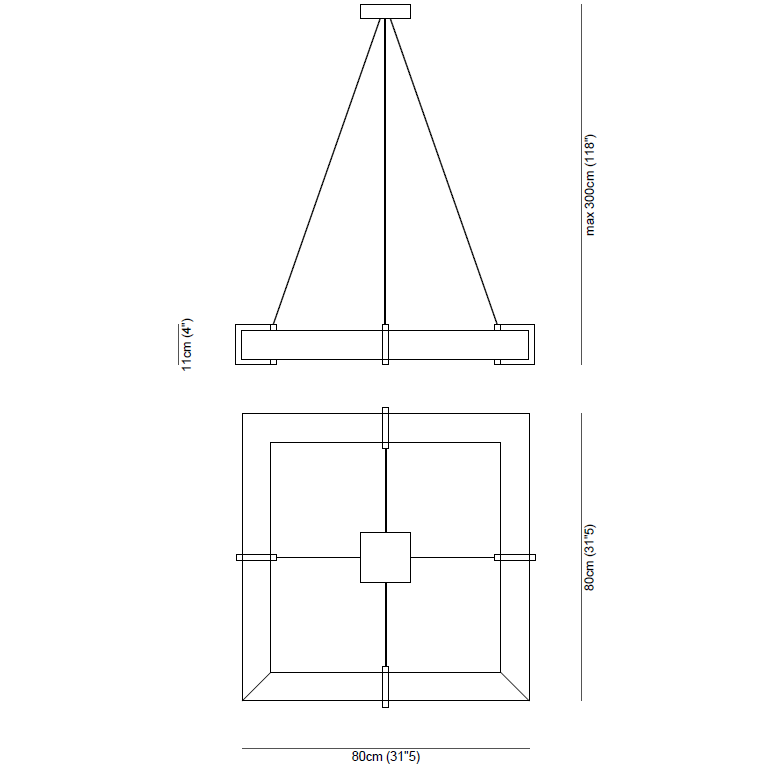 Talassa Chandelier Suspension Dimensions