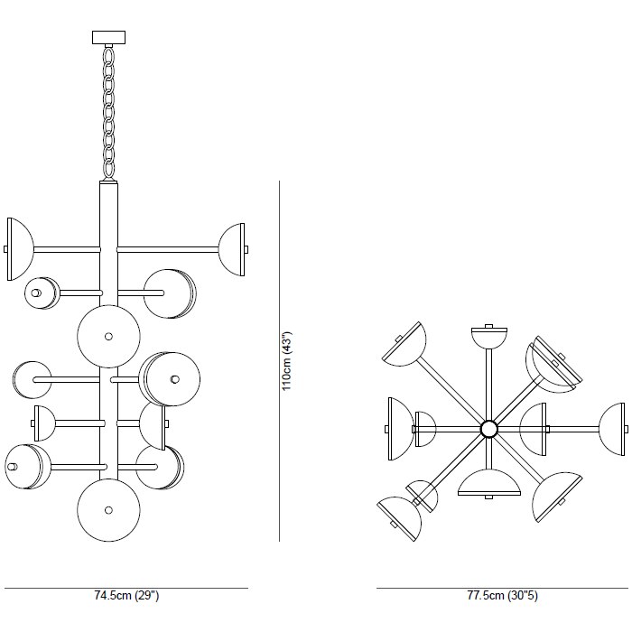 Teti Chandelier Suspension Dimensions