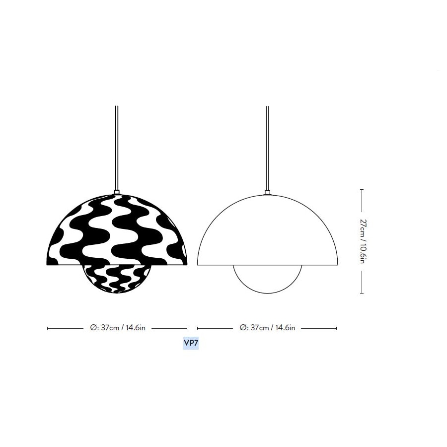 Flowerpot VP7 Suspension Dimensions