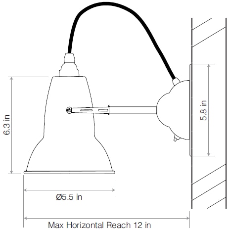 Original 1227™ Brass Wall Dimensions