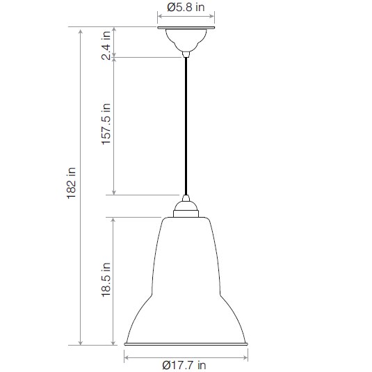 Original 1227™ Giant Pendant Suspension Dimensions