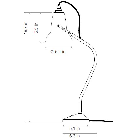 Original 1227™ Mini Ceramic Table Dimensions