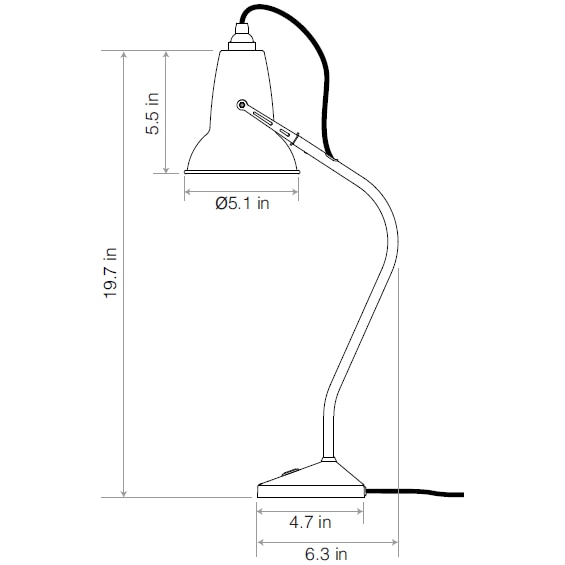 Original 1227™ Mini Table Dimensions