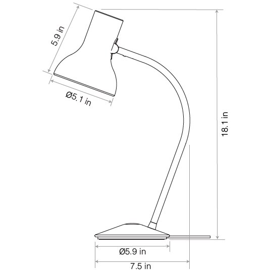 Type 75™ Mini Table Dimensions