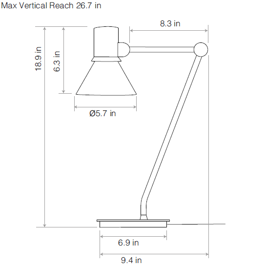 Type 80™ Desk Table Dimensions