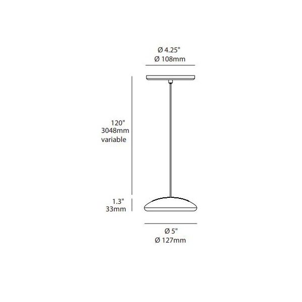 Ovolo Pendant Suspension Dimensions
