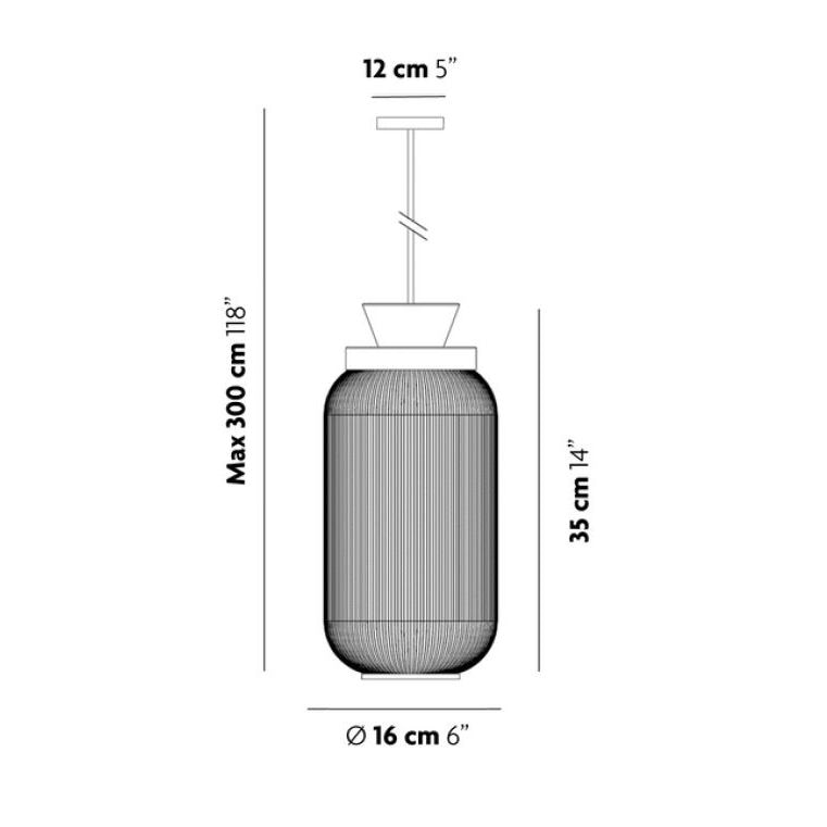 O'r Slim Pendant Suspension Dimensions