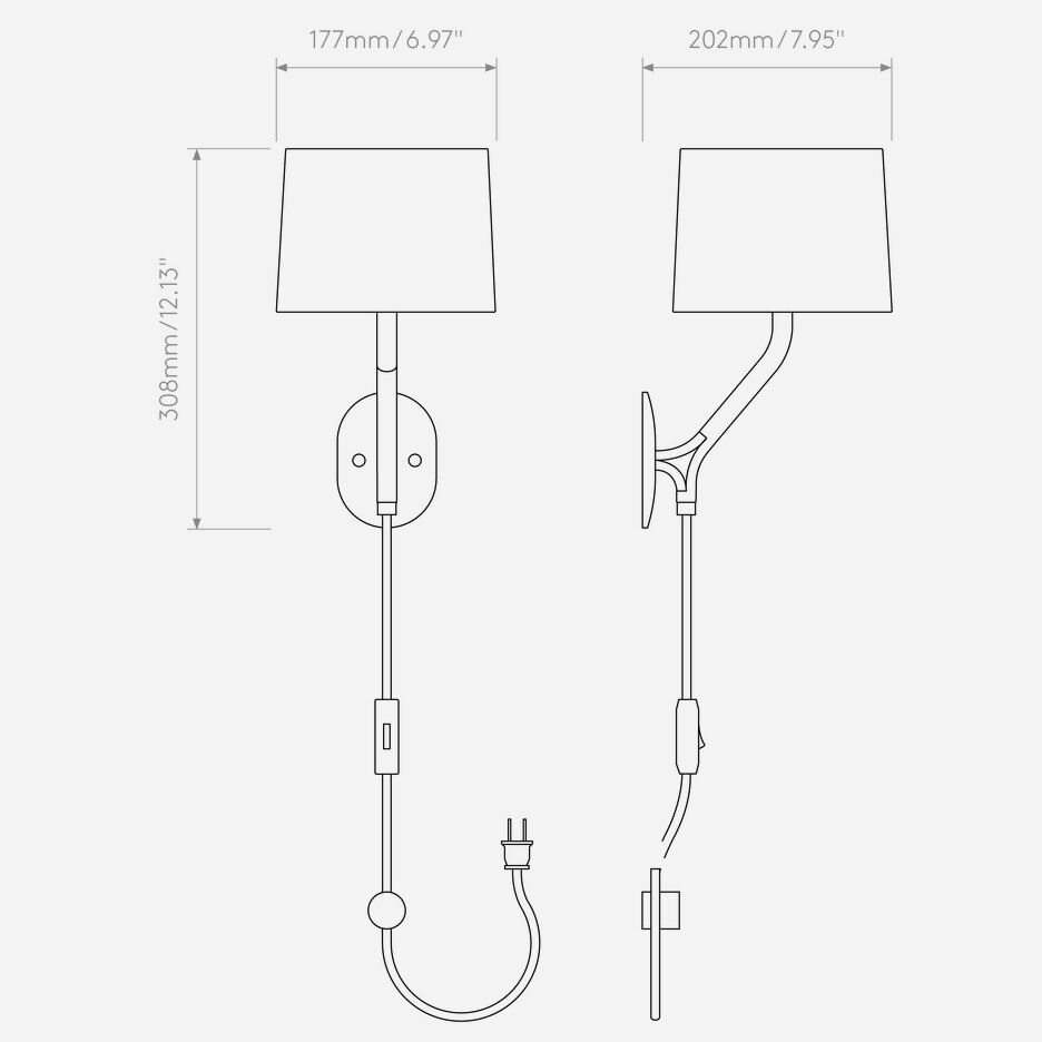 Arbor Plug-In Wall Dimensions