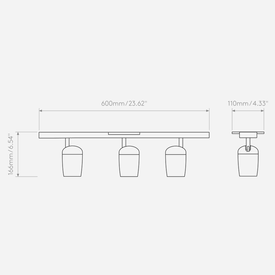 Koto Three Bar Wall Dimensions