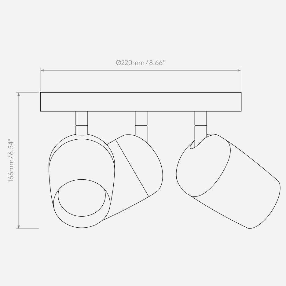 Koto Triple Round Wall Dimensions