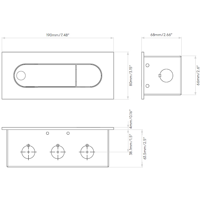 Digit LED Recessed Wall Dimensions