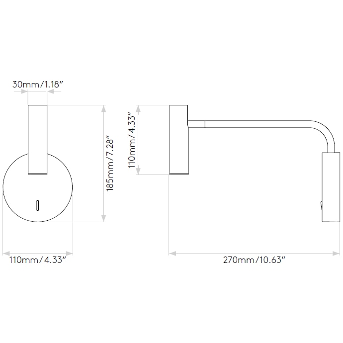 Enna LED Wall Dimensions
