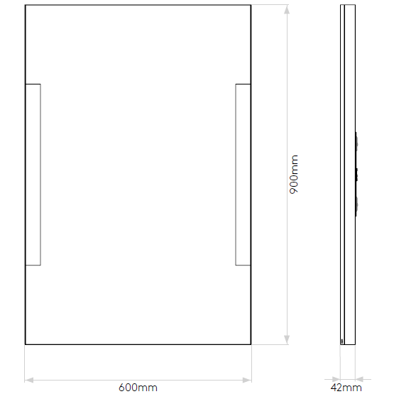 Imola 900 LED Mirror Dimensions