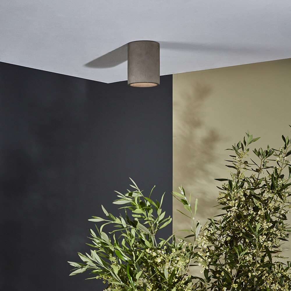 Kos LED Round Concrete Outdoor Ceiling Astro Lighting USA Canada