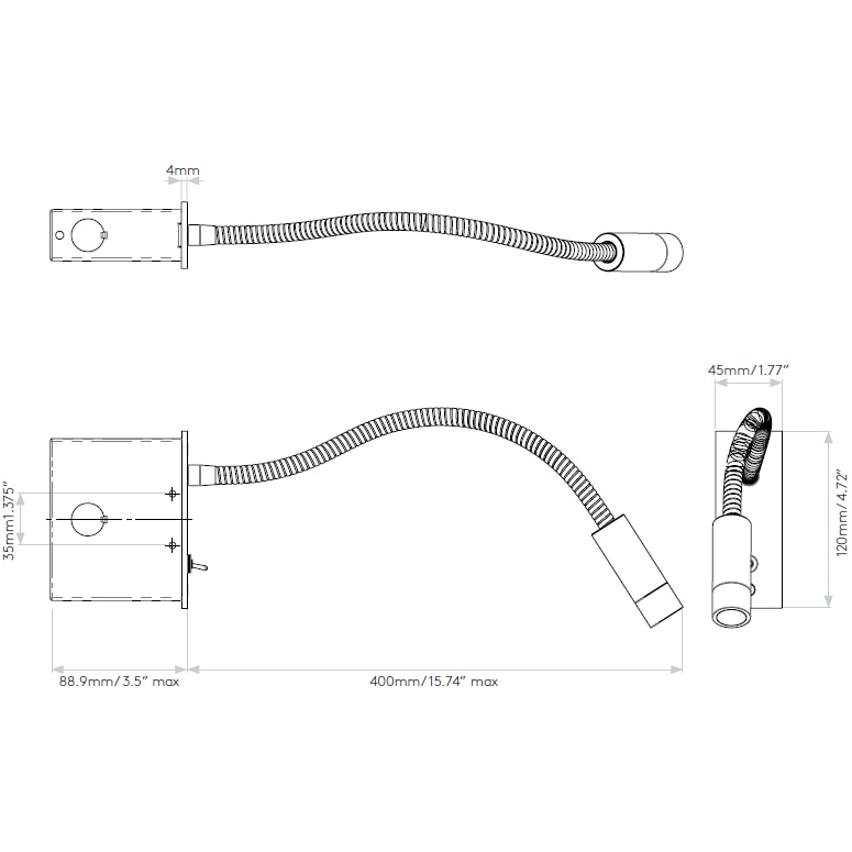 Leo LED Wall Dimensions