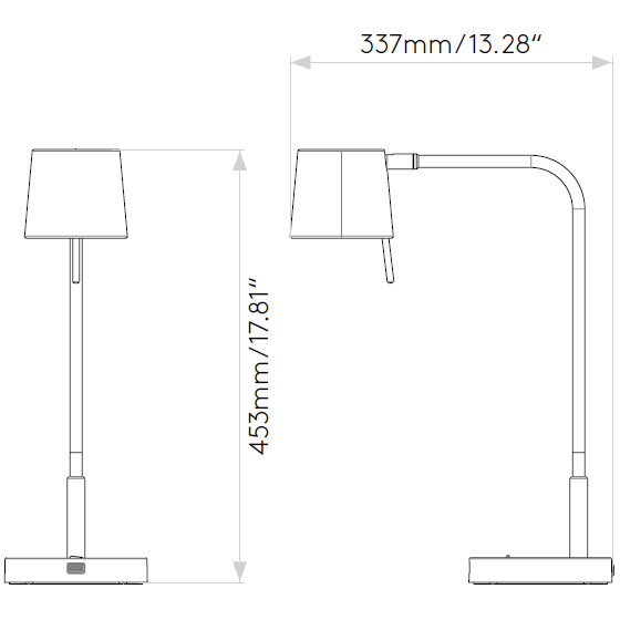 Miura Desk USB Table Dimensions