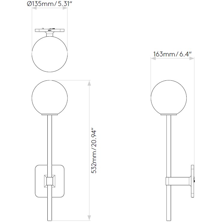 Tacoma Single Grande Ribbed Wall Dimensions