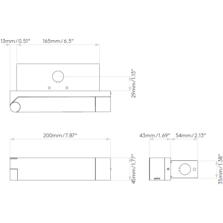 Tosca LED Recessed Wall Dimensions