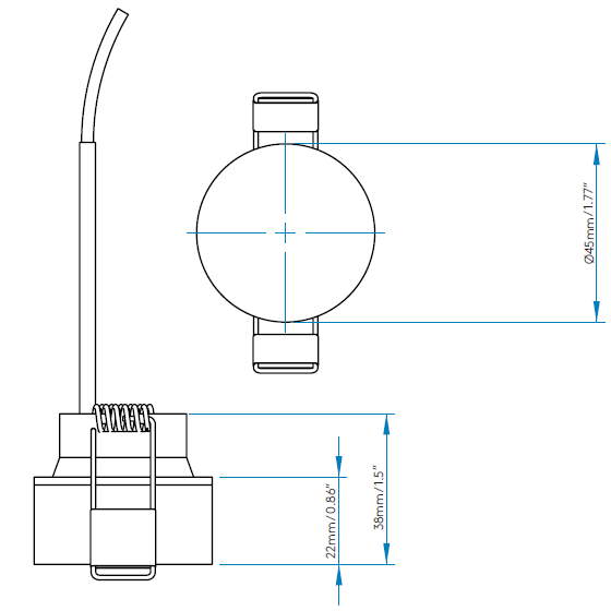 Vancouver Round LED Outdoor Recessed Ceiling Dimensions