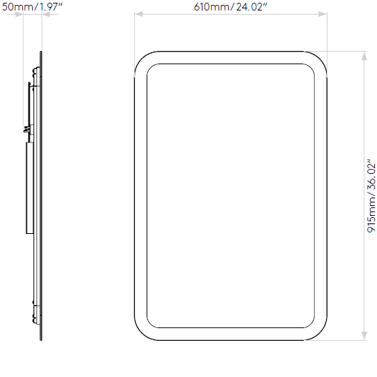 Varenna Rectangle 610 Mirror Dimensions