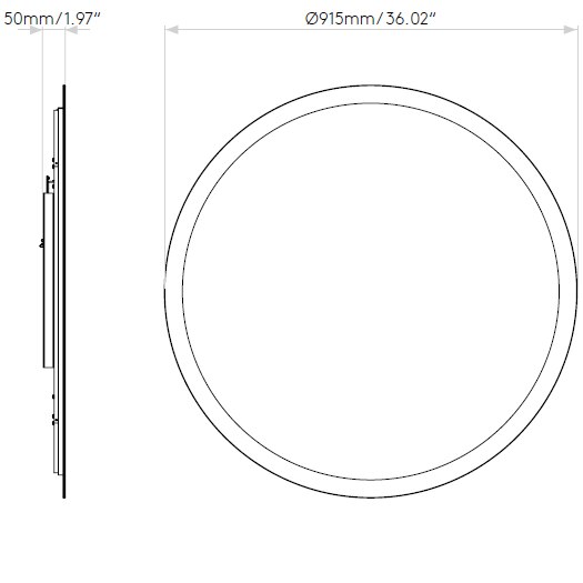 Varenna Round 915 Mirror Dimensions