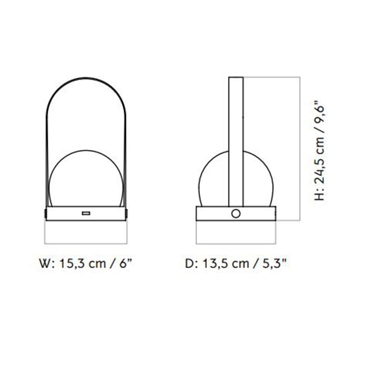 Carrie LED Outdoor Portable Table Dimensions