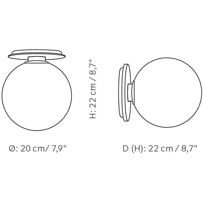 TR Bulb Ceiling/Wall Dimensions