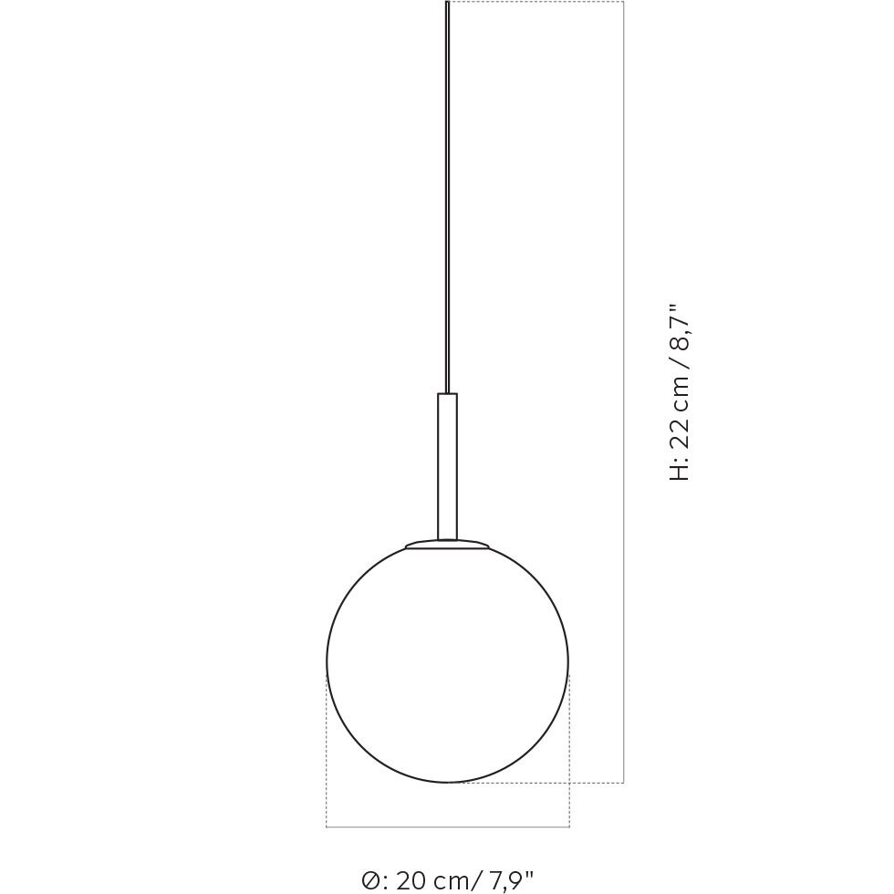 TR Bulb Pendant Suspension Dimensions