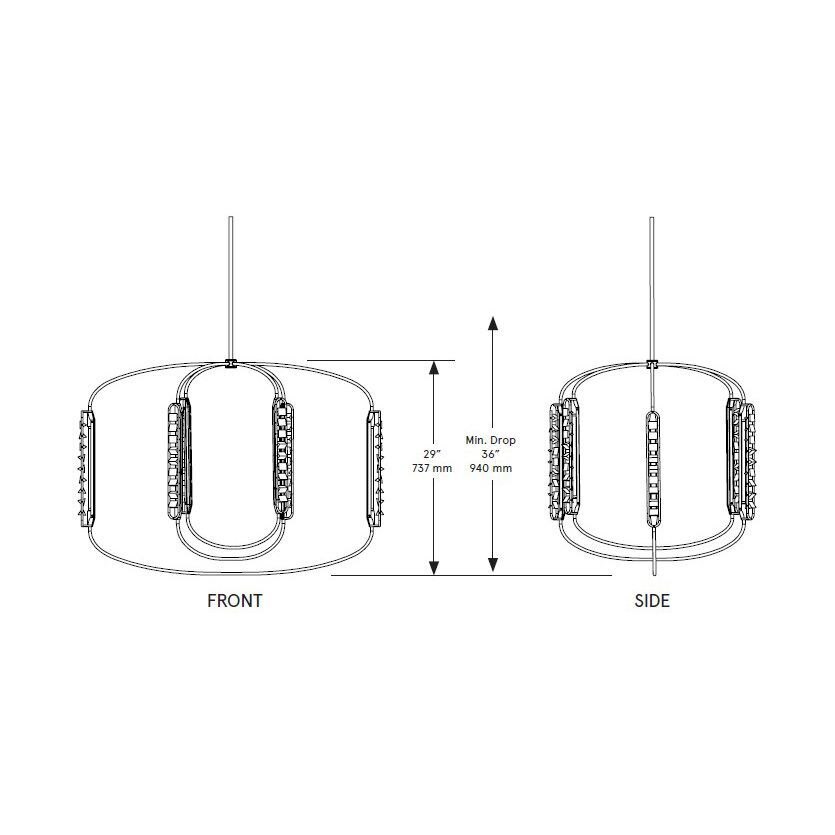 Phaedra Chandelier 41 Suspension Dimensions