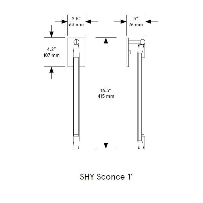 SHY Sconce Wall Dimensions