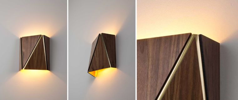 A set of increasingly-close images of Calx wall sconce from Cerno