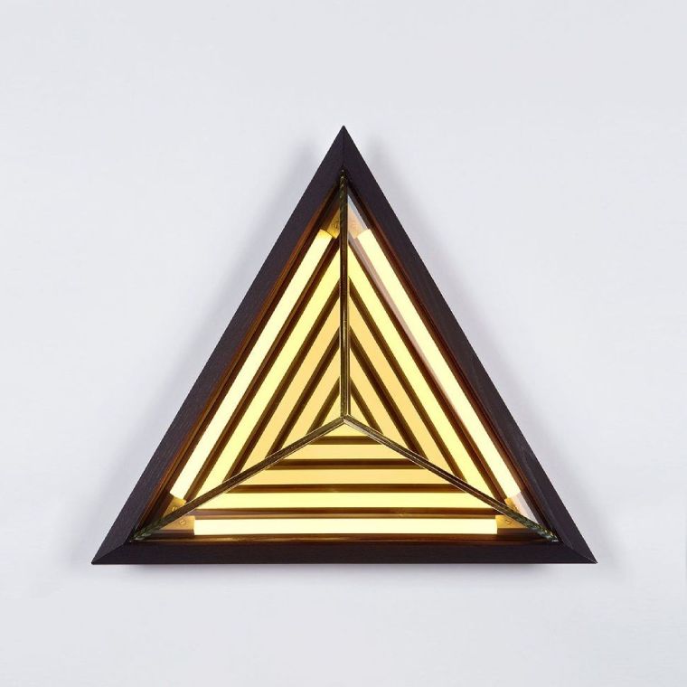 Stella Triangle wall sconce, designed by Rosie Li for Roll & Hill.