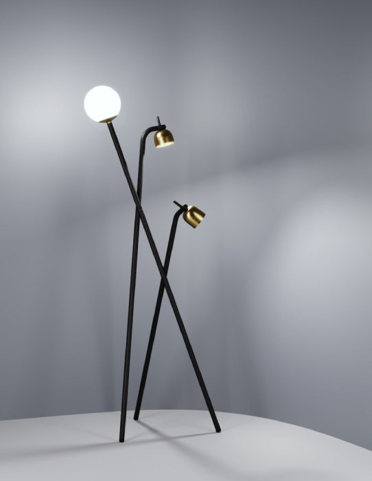 Front Design's Tripod floor light for FontanaArte, in a studio shot emphasizing the cleanliness of its lines.
