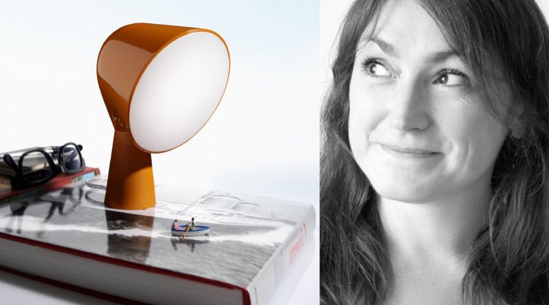 Ionna Vautrin and her Binic table lamp design.