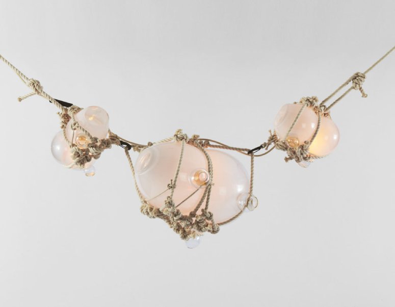 Roll & Hill's Knotty Bubbles Chain chandelier, from the Knotty Bubbles collection designed by Linsdsey Adelman.