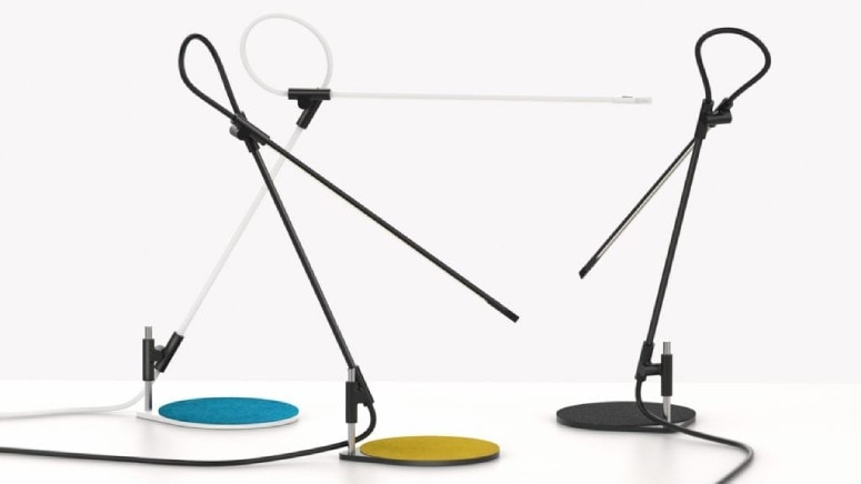 A trio of Peter Stathis and Matthew Boyko's Superlight table lamps for Pablo Designs.