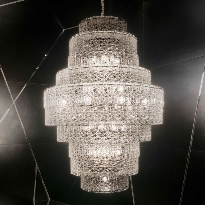 Arik Lévy's Tuile de Cristal Futur Deco suspension light for Baccarat.