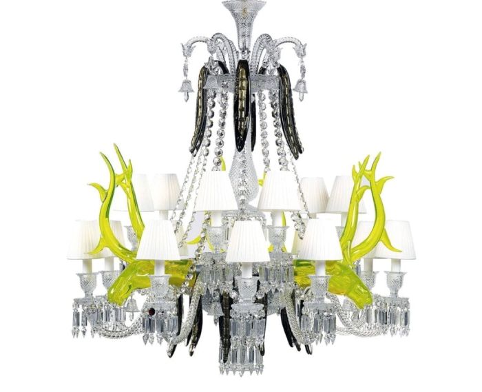 Baccarat's Zenith sur la Lagune Yellow Deers Suspension, designed by legendary designer Philippe Starck.