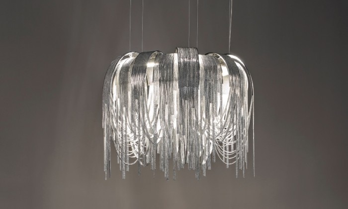 Terzani's Volver Round suspension light in a studio photograph.