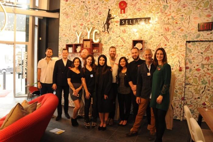 The LightForm and Dwell Modern teams pose for a picture at the grand opening of the new showroom