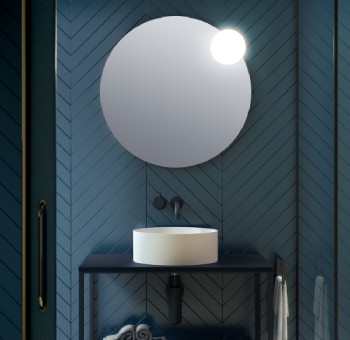 Estiluz's Circ A-3706 wall light is its own vanity light.