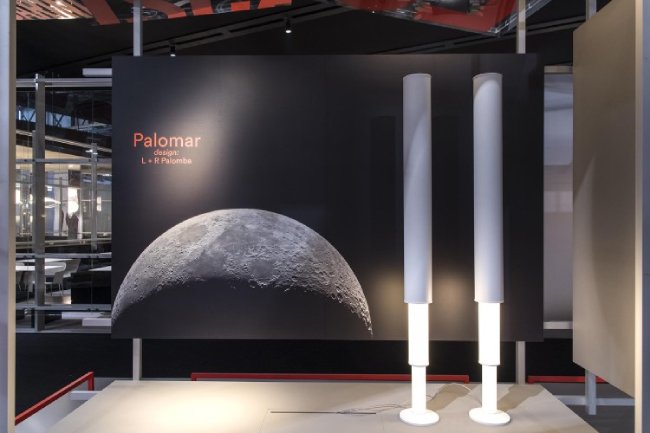 Foscarini's Palomar floor light display at Euroluce.